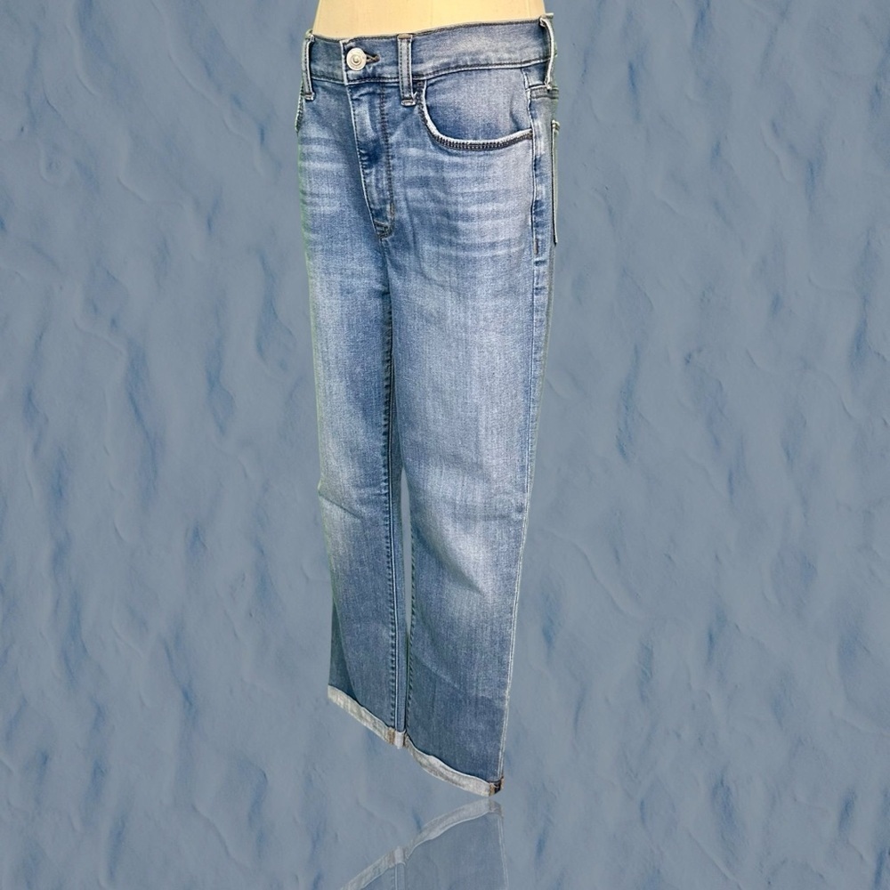 Hudson Jeans ‘Blair’ High Rise Straight Leg Cropped Jeans in Medium Blue Wash 27 - Picture 7 of 16
